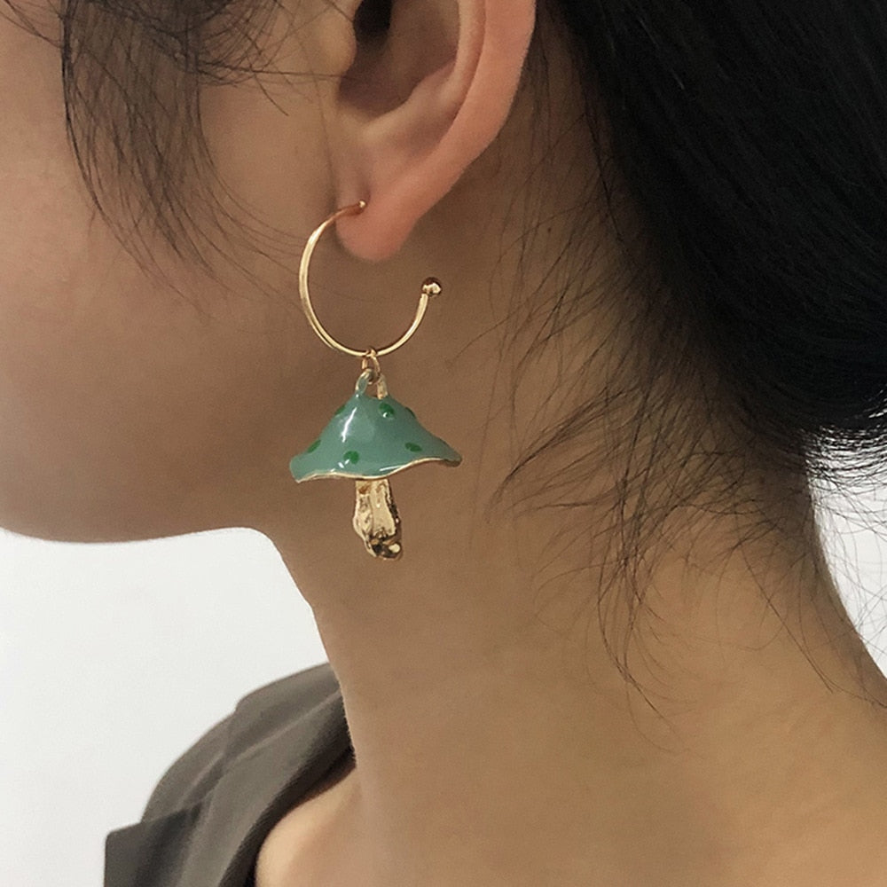 Goblincore Mushroom Earrings - 0 - Сottagecore clothes