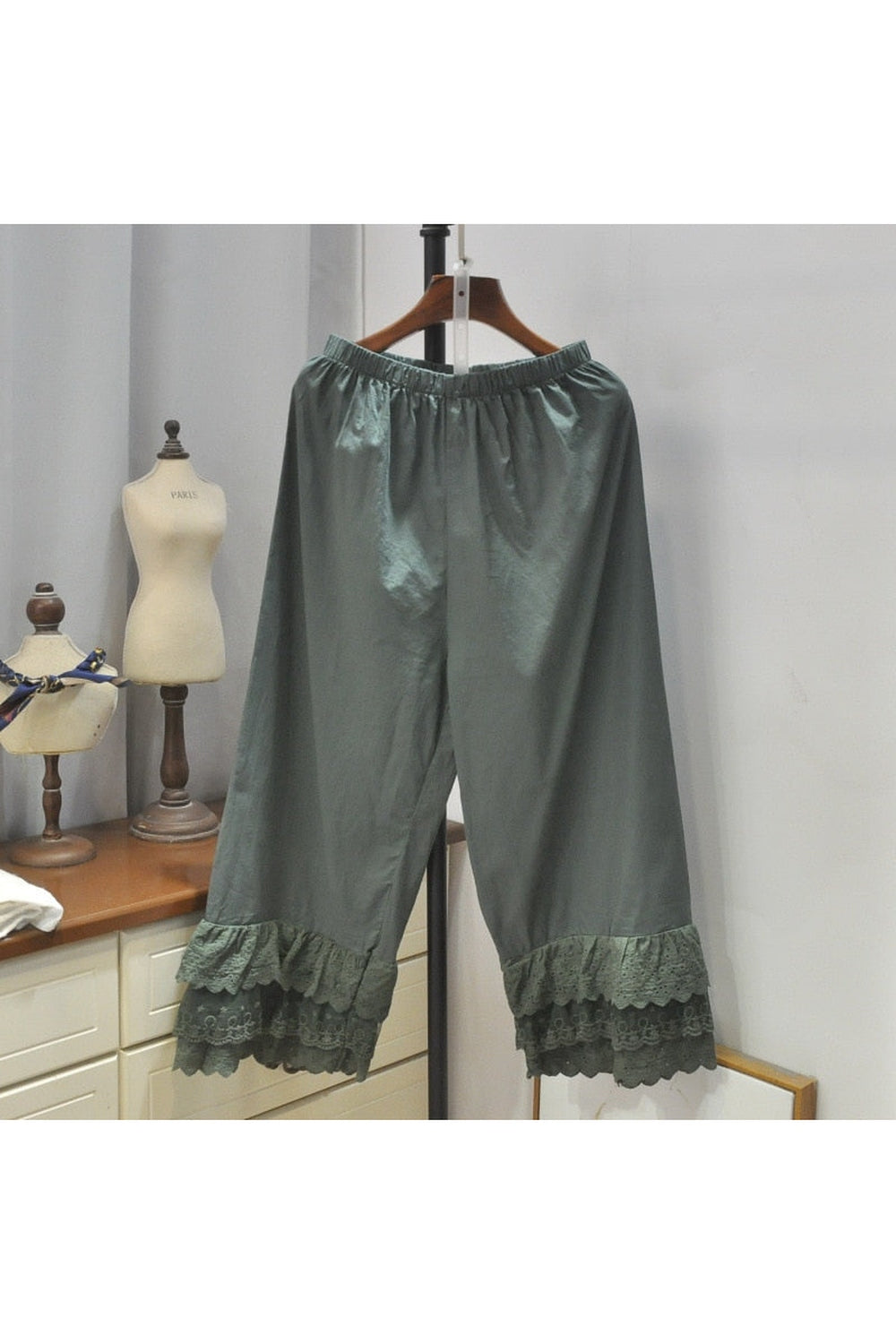 Cottagecore Loose Pants with Lace cottagecoreclothes