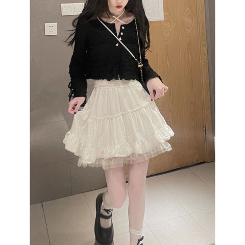 Fairycore White Lace Mini Skirt
