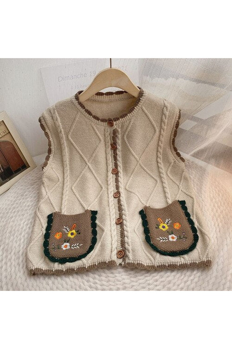 Cottagecore Vintage Double Pocket Vest - Сottagecore clothes