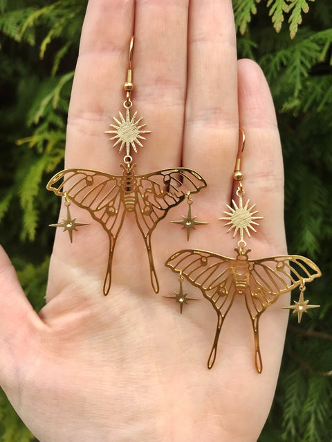Fairy Butterfly Stars Sun Earrings - 0 - Сottagecore clothes
