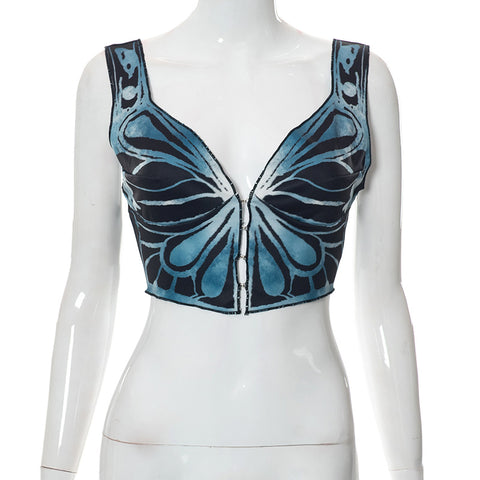 Fairy Grunge Butterfly Crop Top - 0 - Сottagecore clothes
